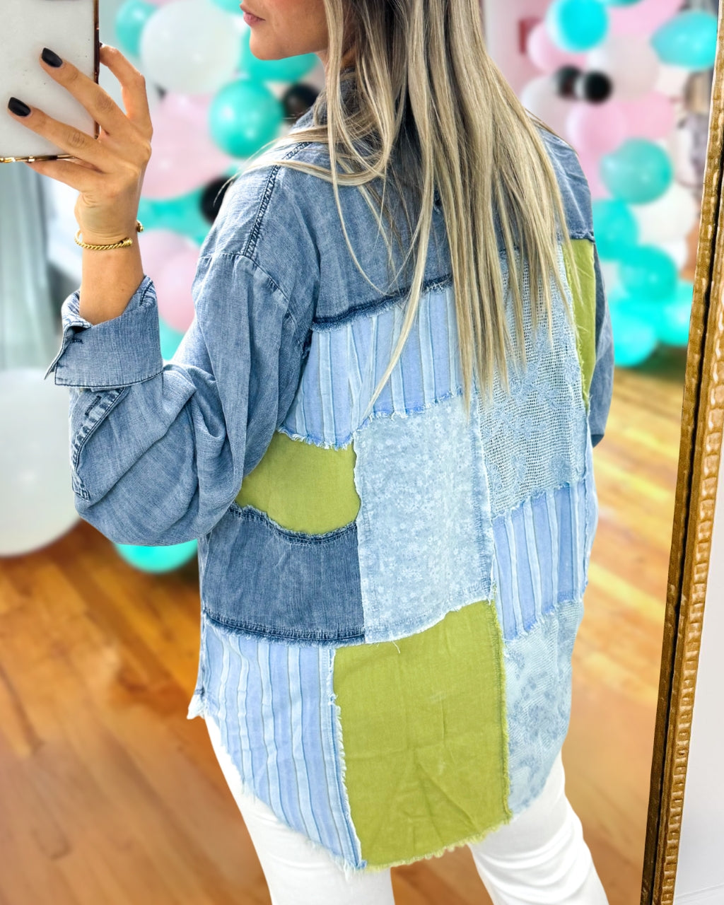 Stylish Patchwork Denim Shirt