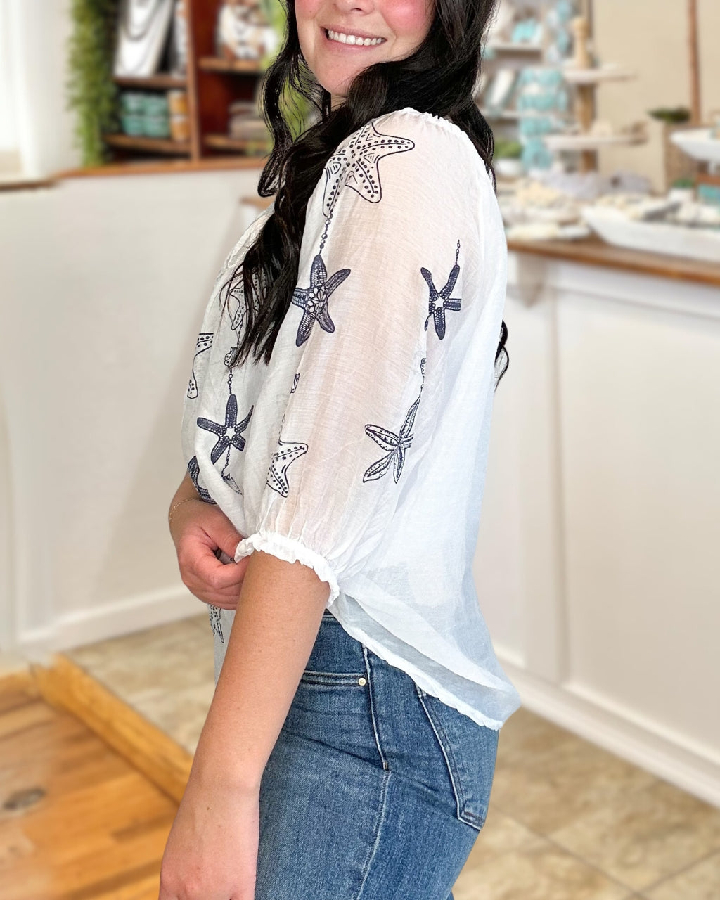 Casual Starfish Print Top