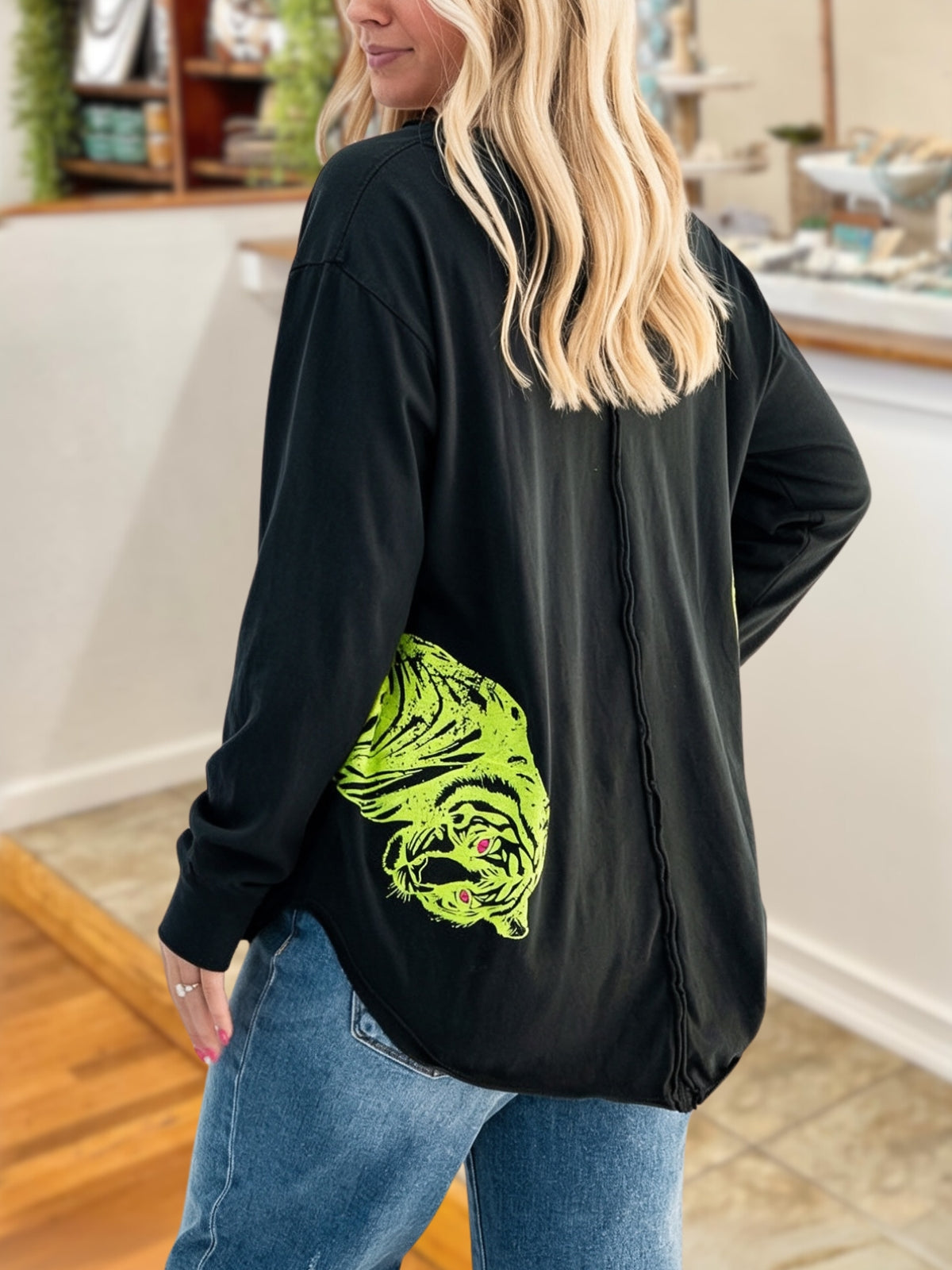 Fluorescent Double Tiger Print Top