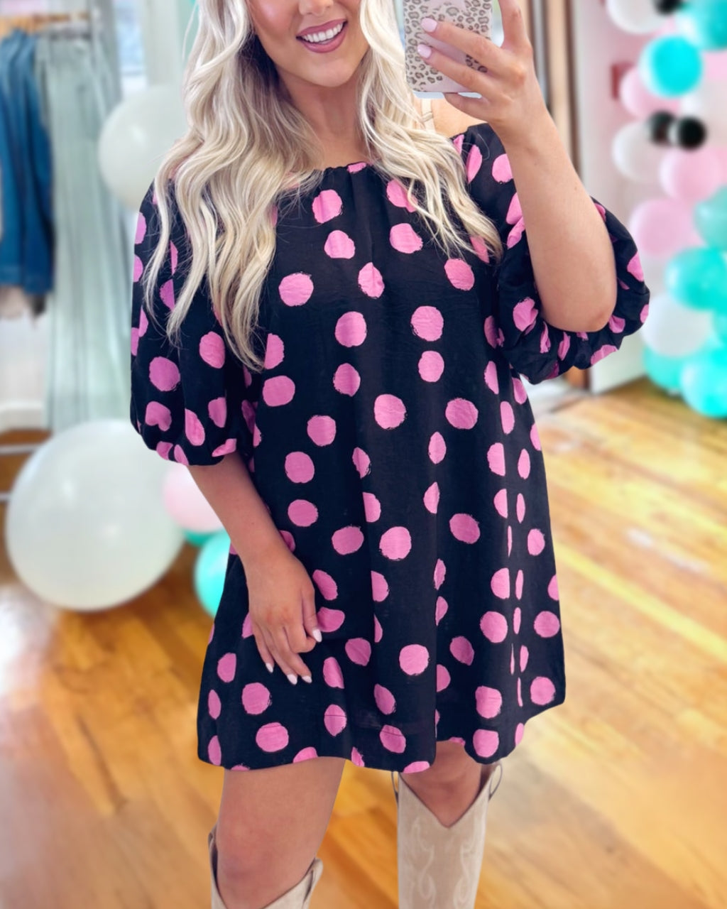Extra Charm Polka Dot Dress