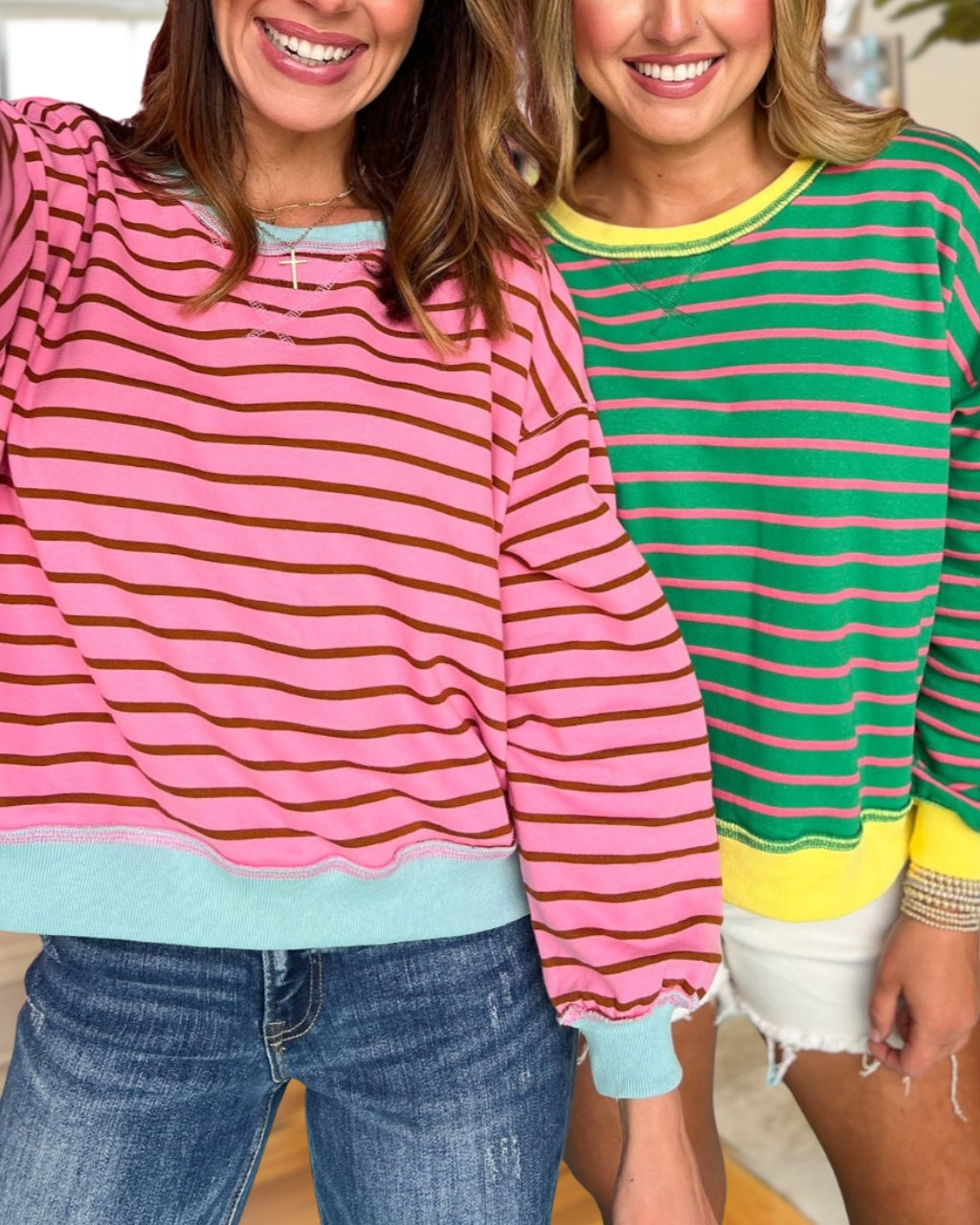 Lively Stripe Contrast Detail Sweatshirt