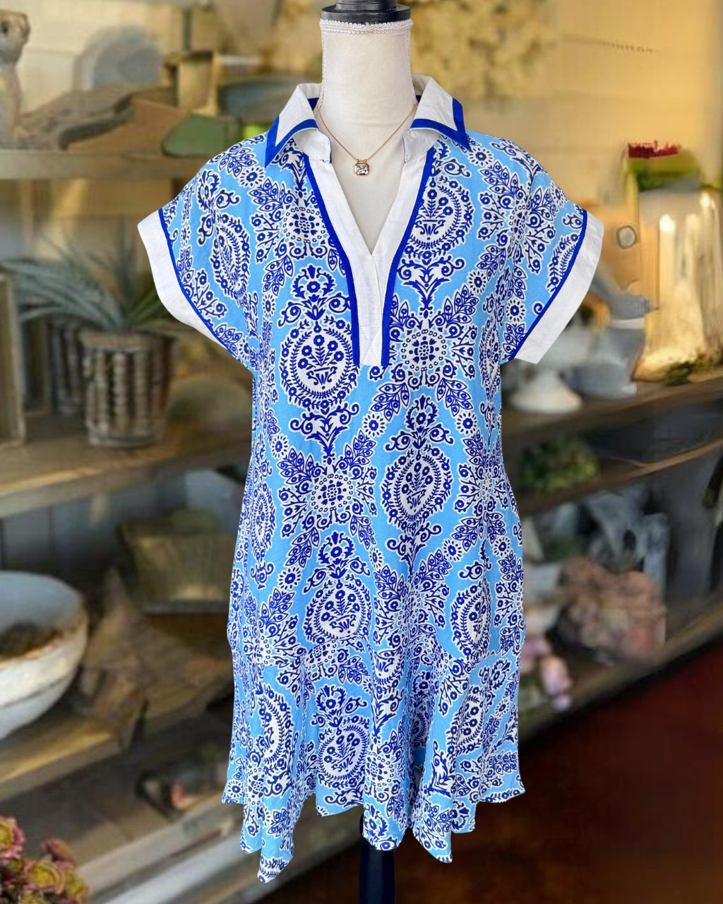 Retro Floral V-neck Dress