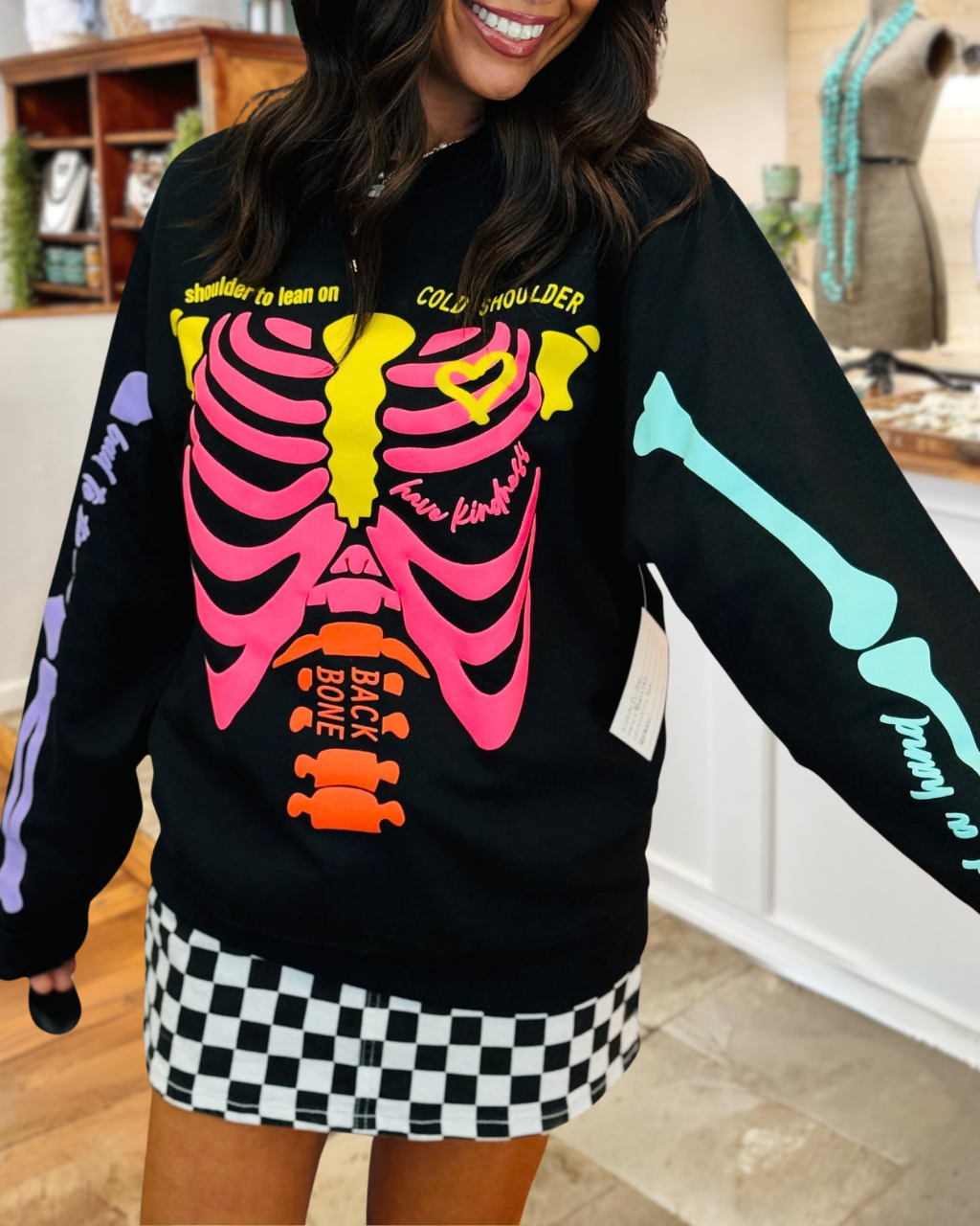 Halloween Colorful Skull-Print Pullover