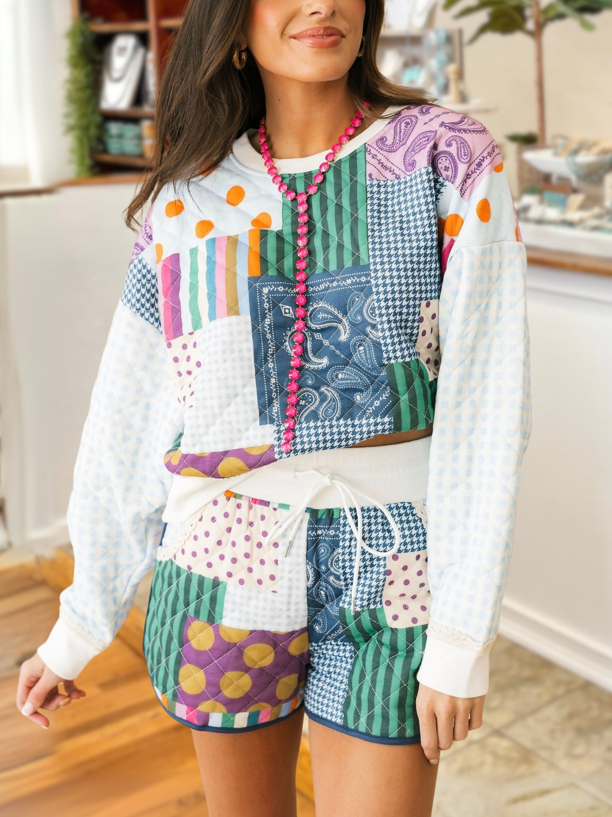 Mixed Pattern Quilted Patchwork Set