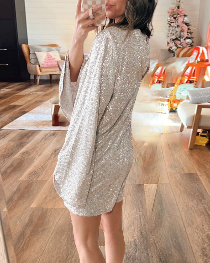 Trendy Foil V-Neck Jumpsuit