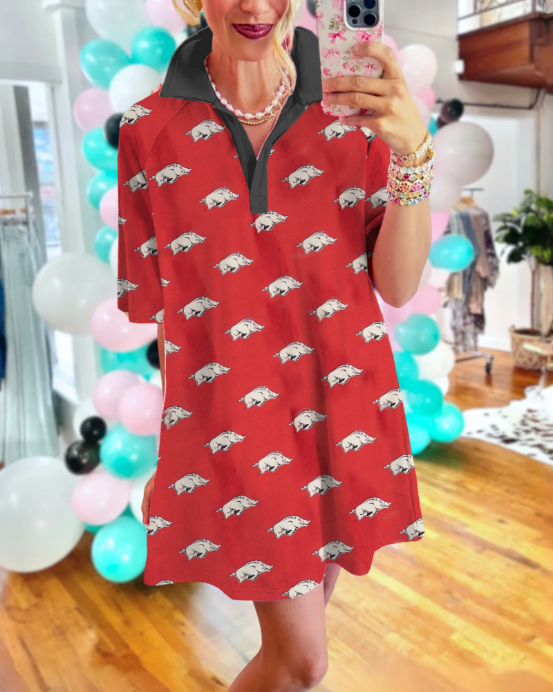 Razorback Contrast Trim Dress
