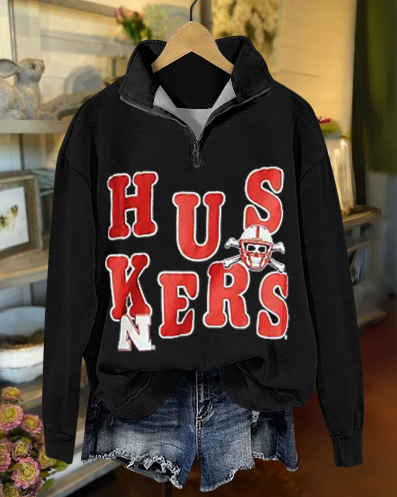Nebraska Huskers Graphic Half Zip Sweatshirt