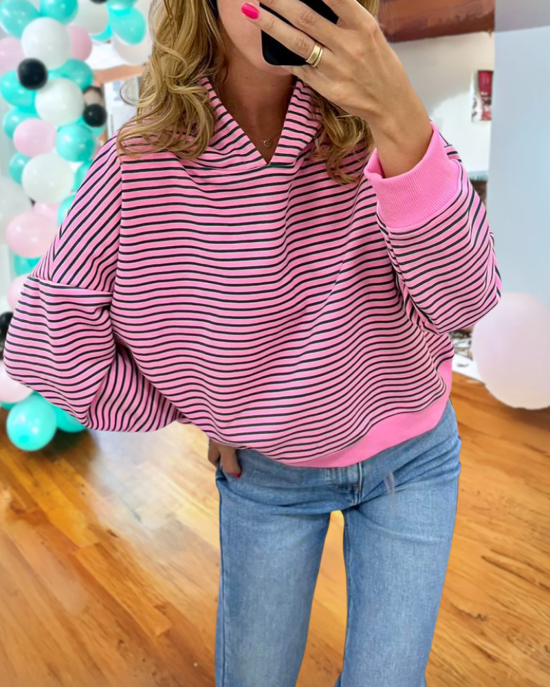 Trendy Attractive Striped Hoodie