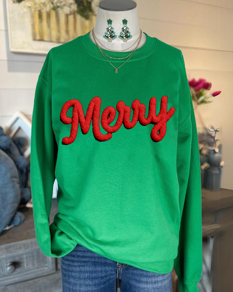 Festive Merry Graphic Sweatshirt