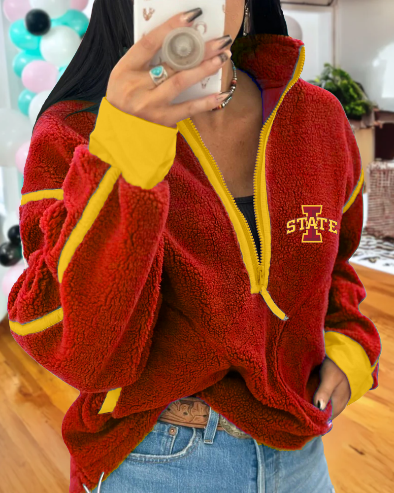 ISU Embroidered Half-zip Pullover