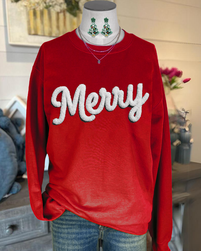 Festive Merry Graphic Sweatshirt