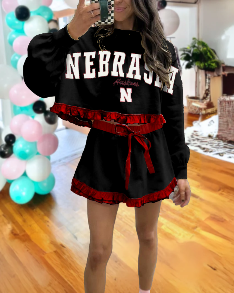 Nebraska Huskers Graphic Short Skirt Set
