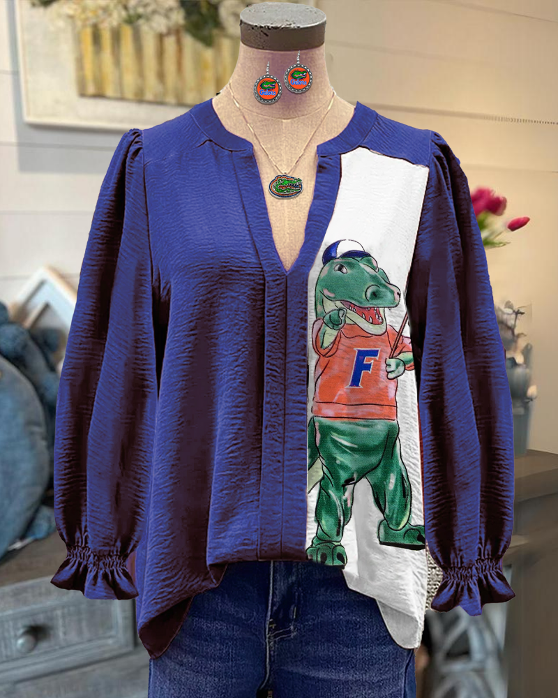 Florida Gators Pleated V-Neck Blouse