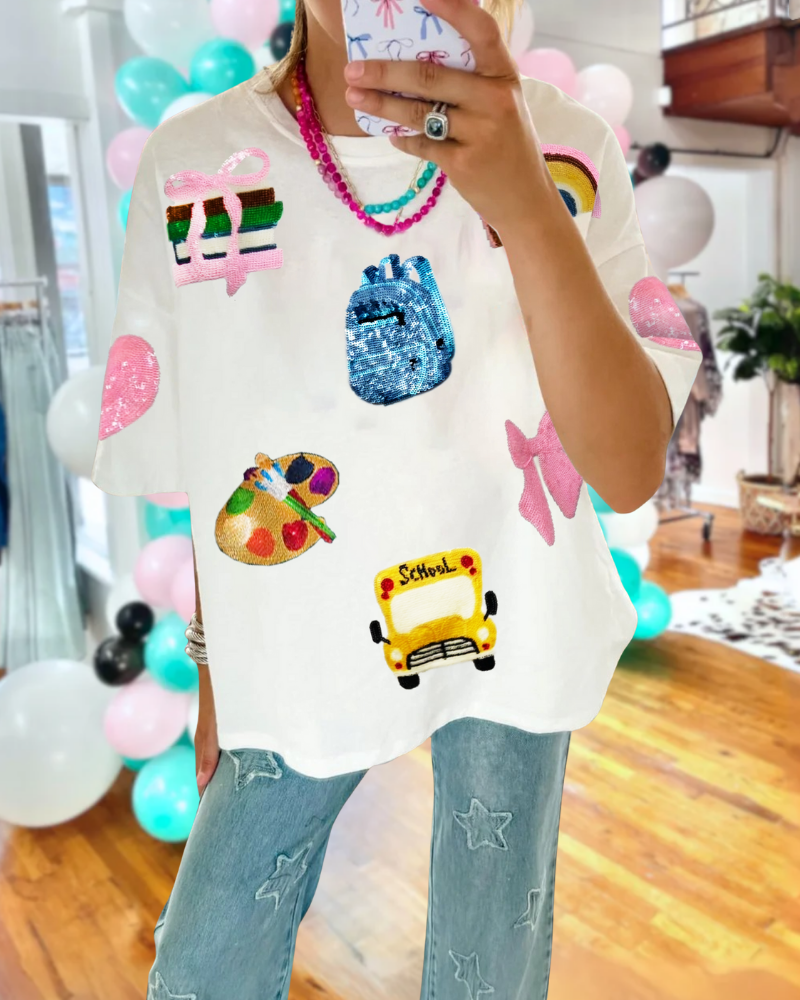 Sweet School Sequin T-shirt
