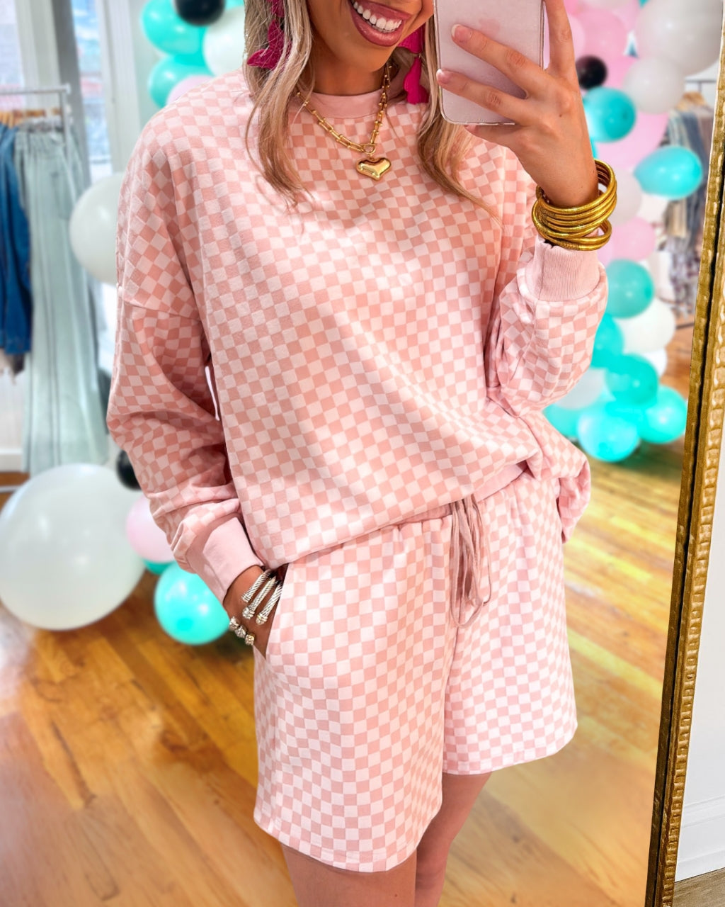 Checkerboard Pullover Set