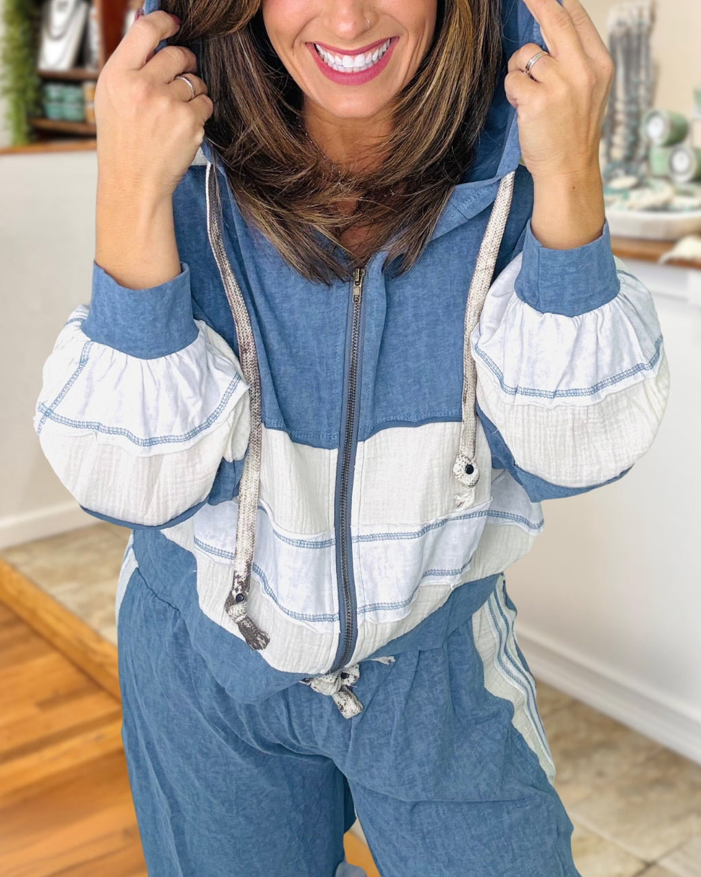 Cozy Oversized Color Block Hoodie