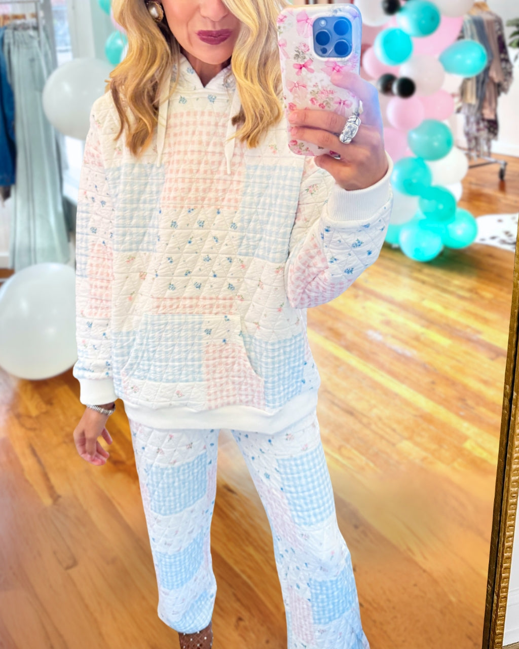 Comfortable Quilted Patchwork Pullover Set
