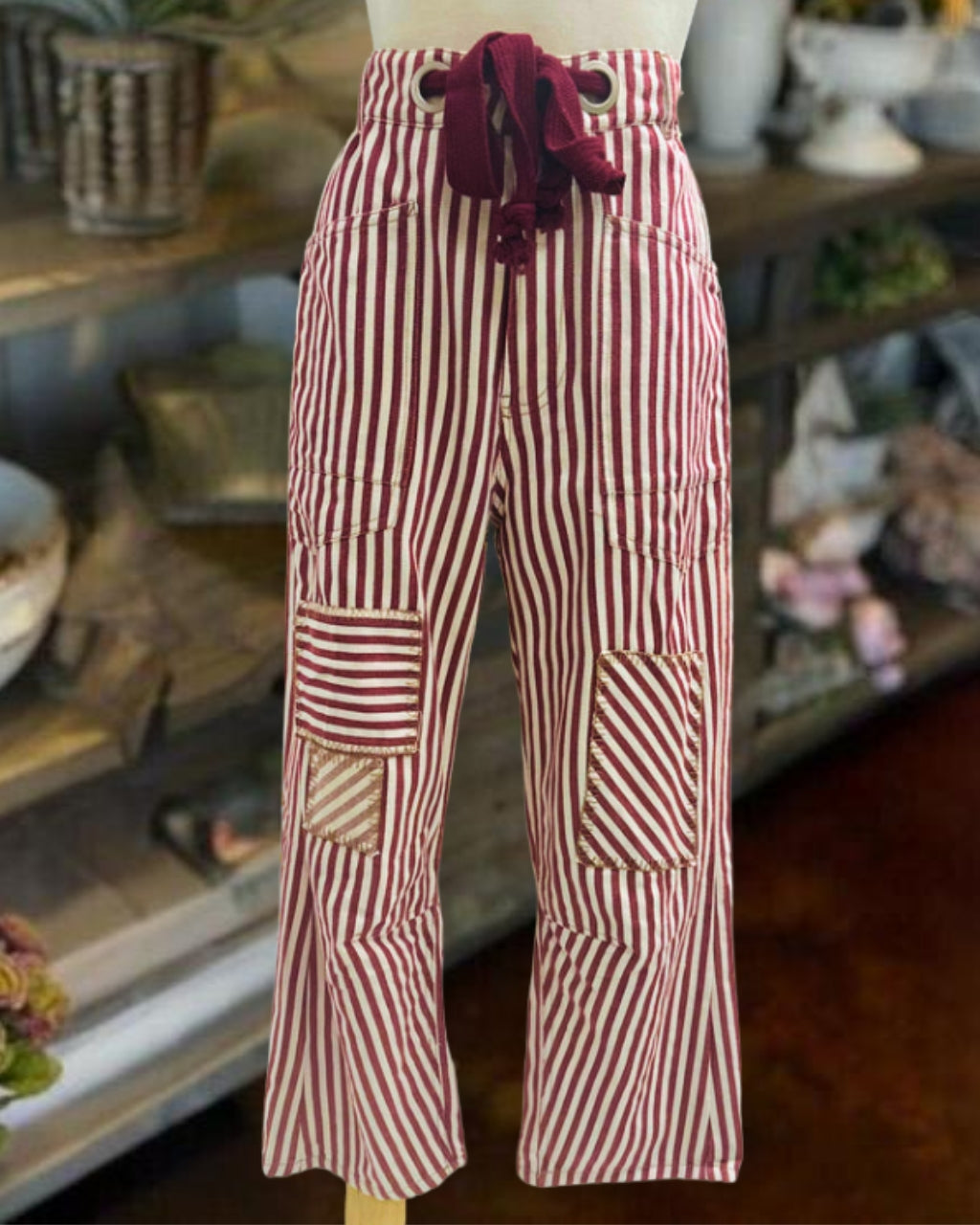 Stylish Patch Striped Pants