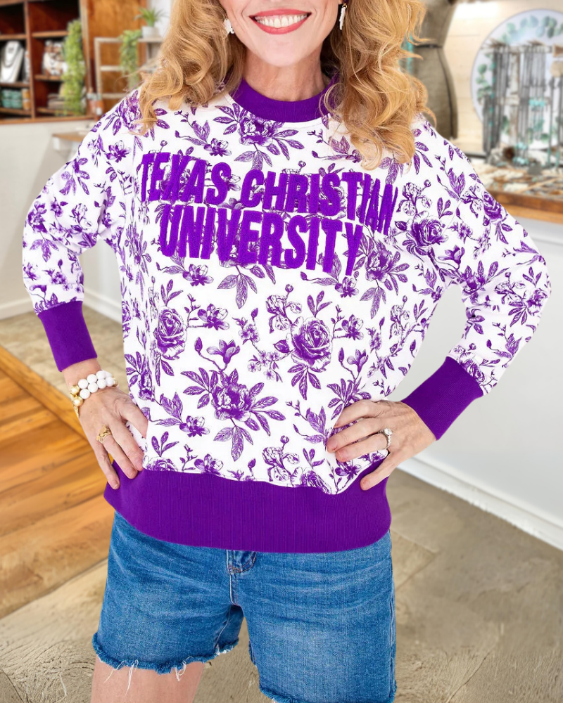 Texas Christian Floral Crewneck Sweatshirt
