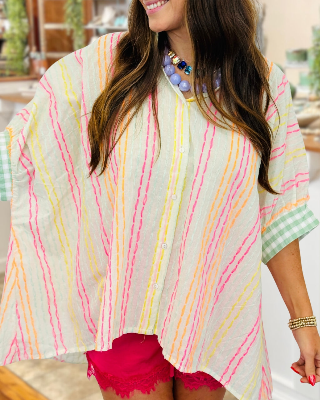 Oversized Colorful Striped Shirt