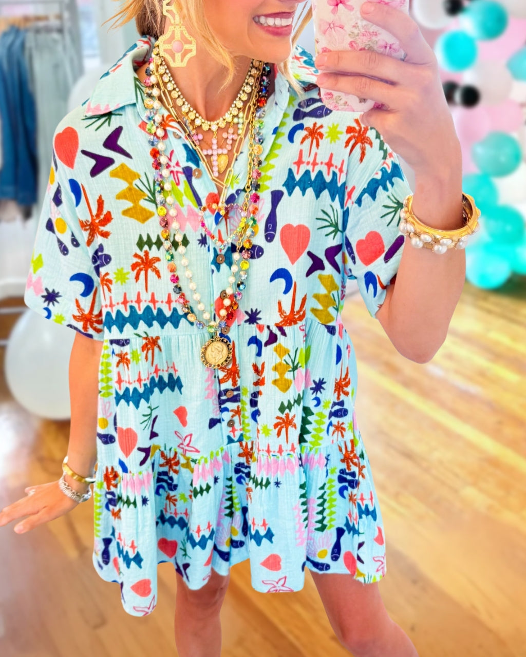 Tropical-style Mixed Pattern Jumpsuit
