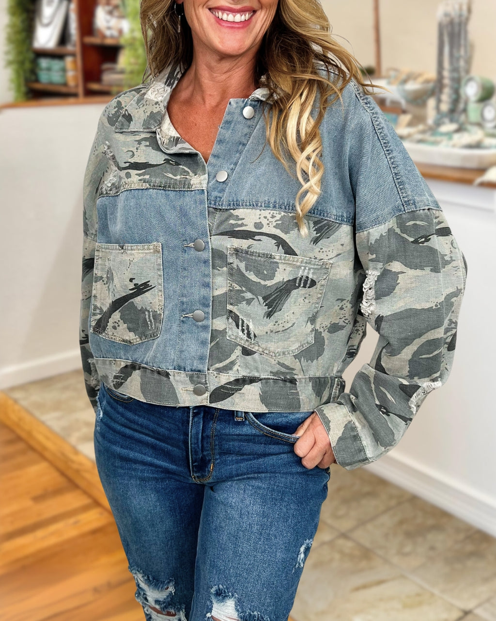 Edgy Patchwork Denim Jacket