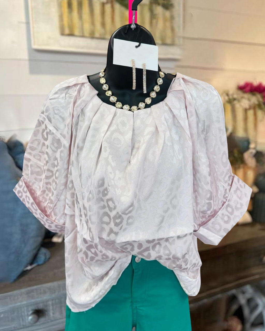 Ruffled Leopard Satin Top