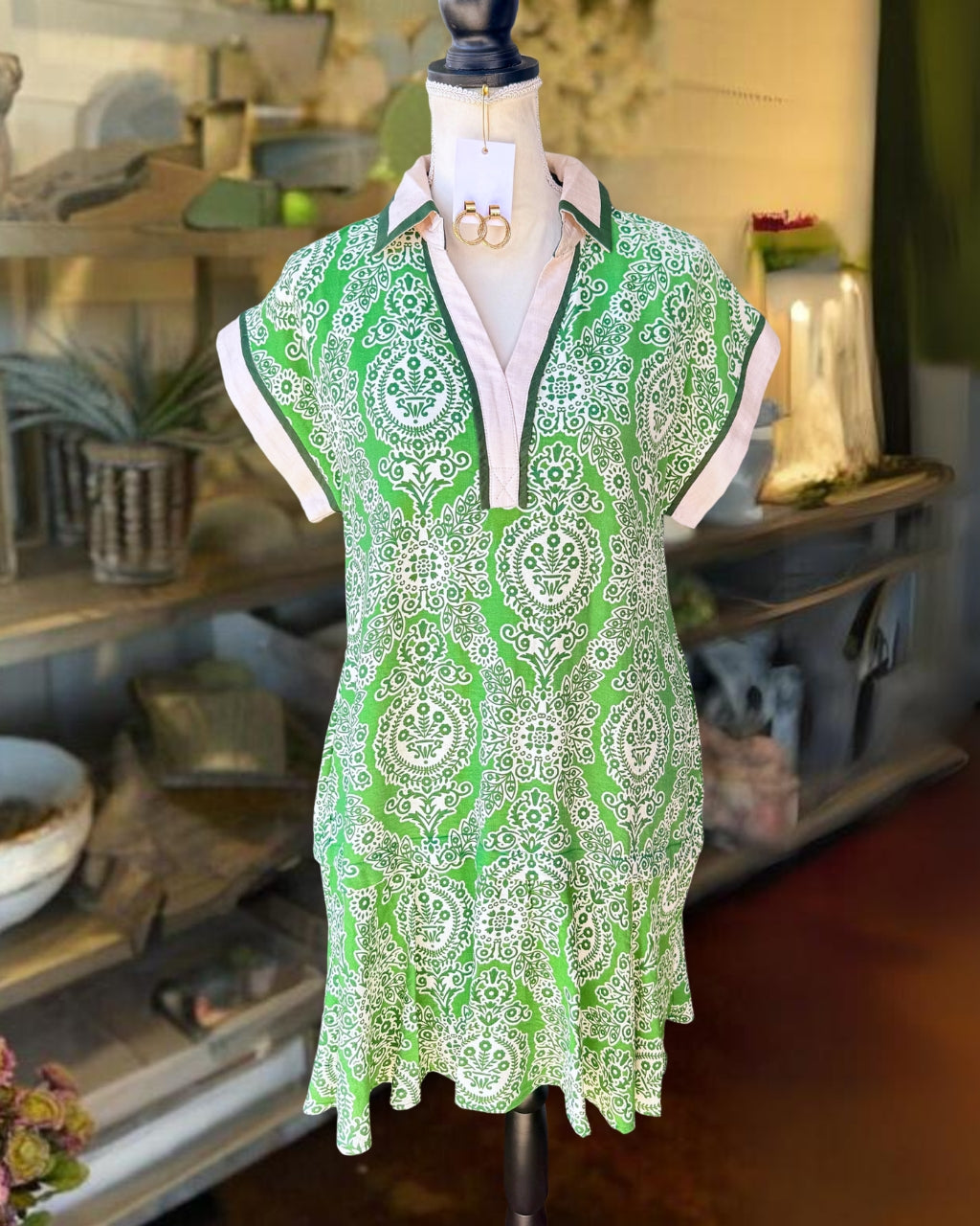 Retro Floral V-neck Dress