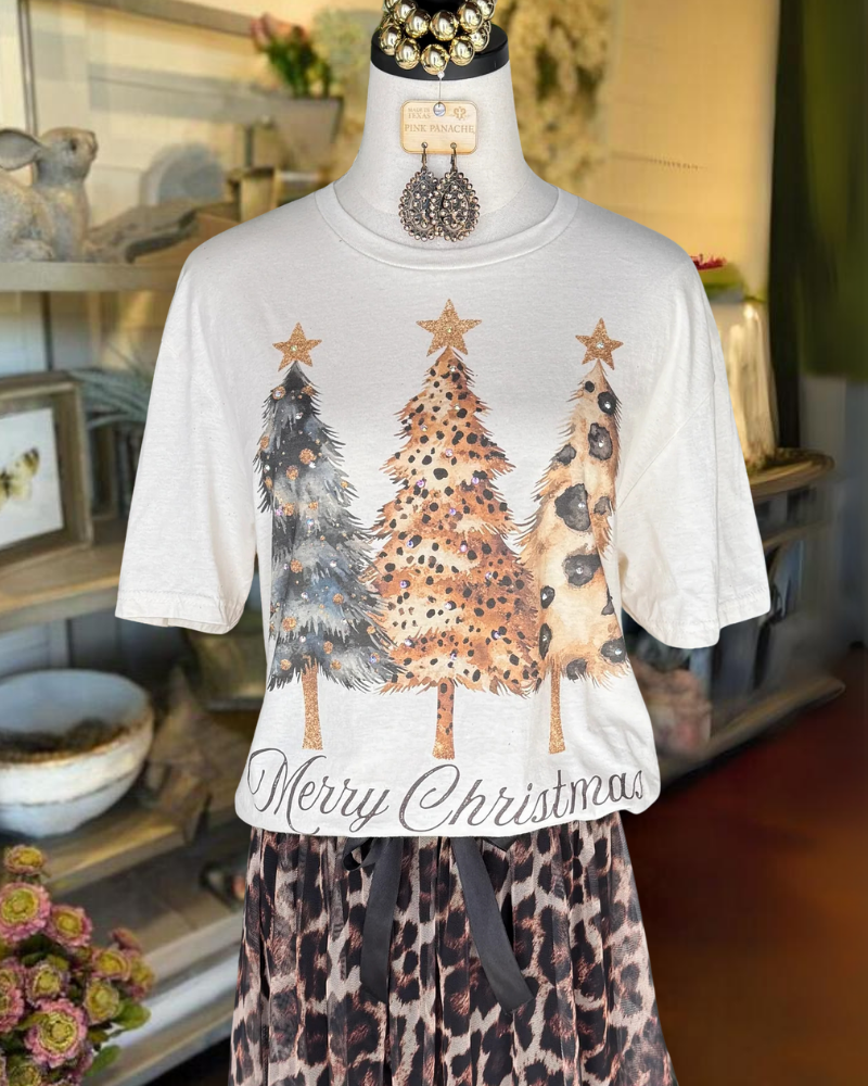 Leopard Christmas Tree T-shirt
