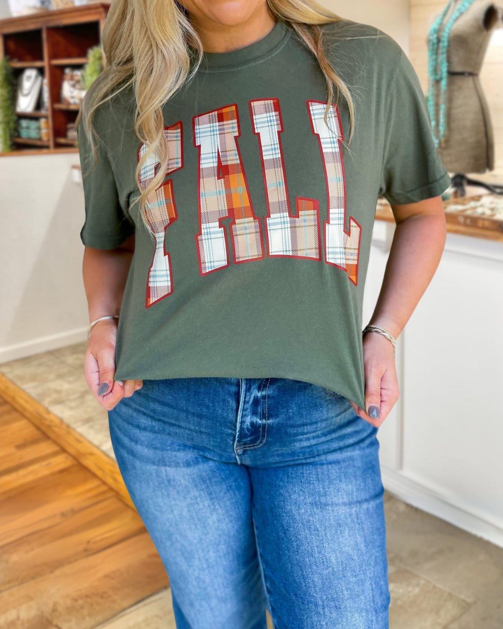 Fall Plaid Pattern T-shirt