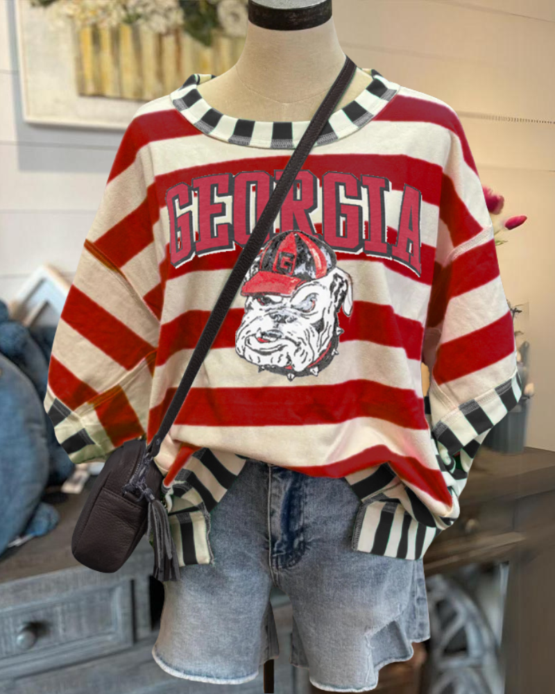 Georgia Bulldog Striped T-shirt