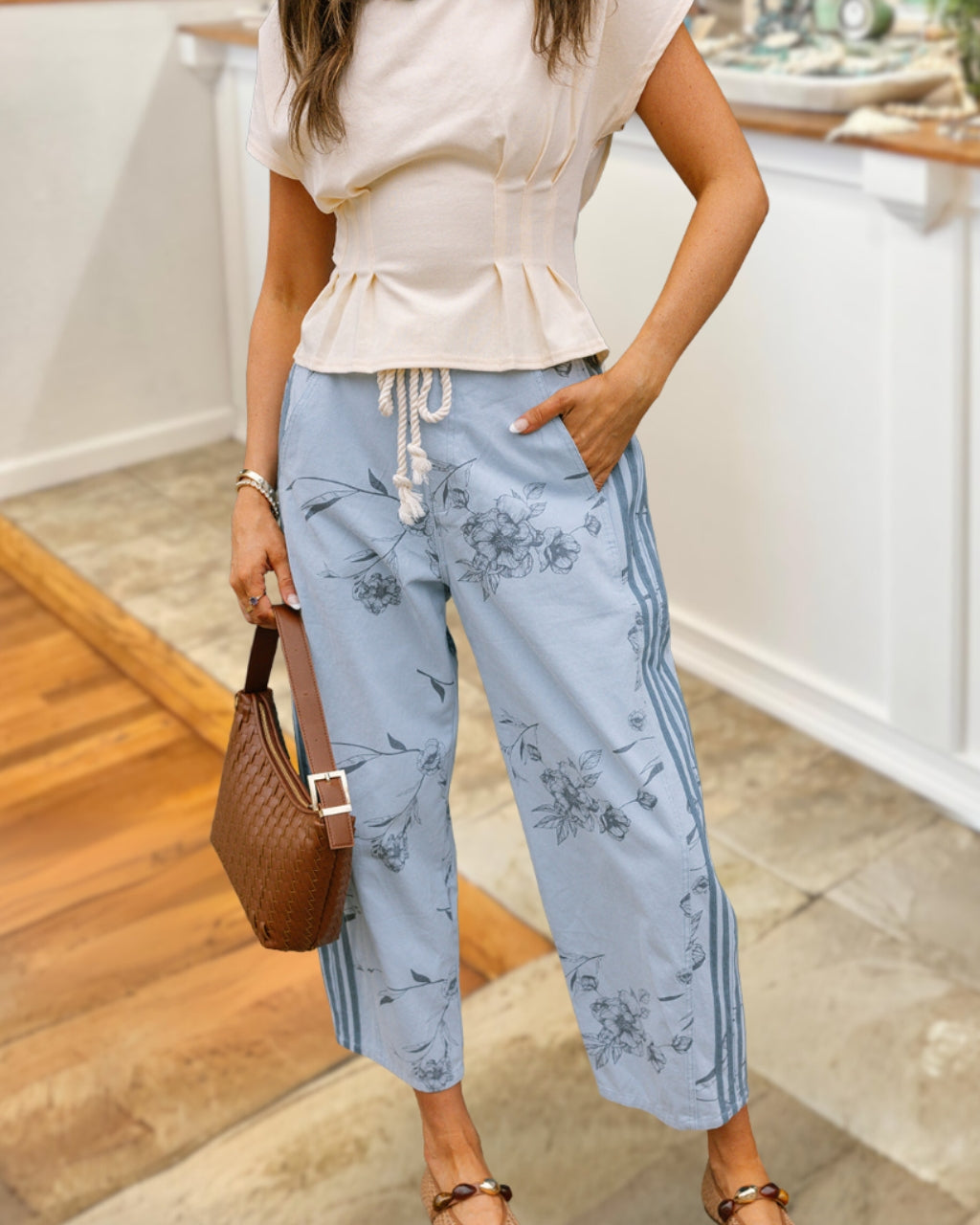 Floral Tencel Print Trousers