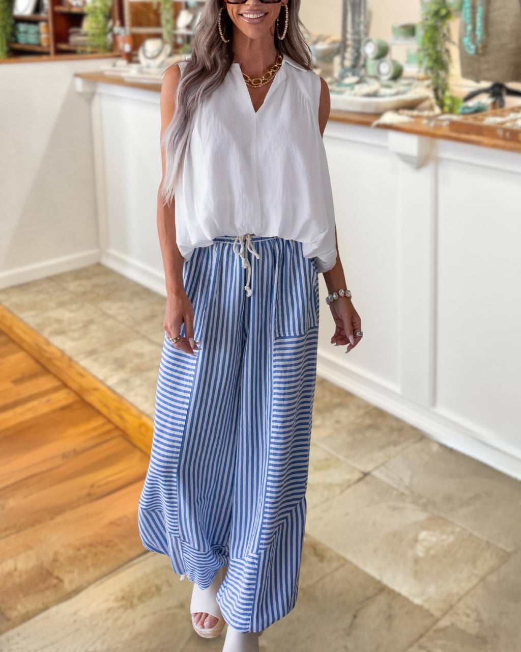 Personality Stripe Patchwork Joggers