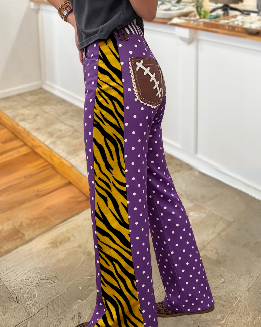 Football Tiger Stripe Polka Dot Pants