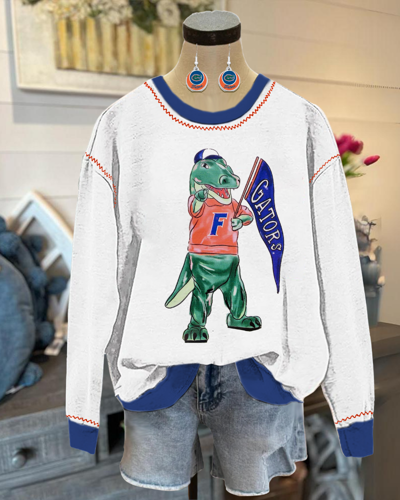 Florida Gators Print Contrast Trim Sweatshirt