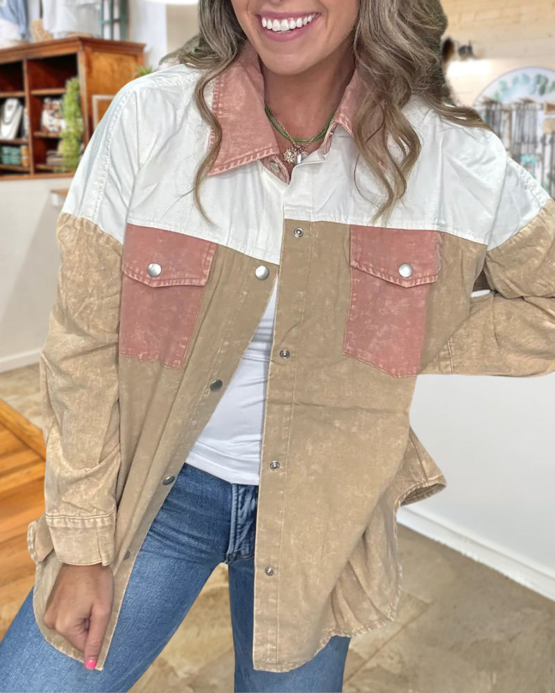 Vintage Washed Patchwork Jacket