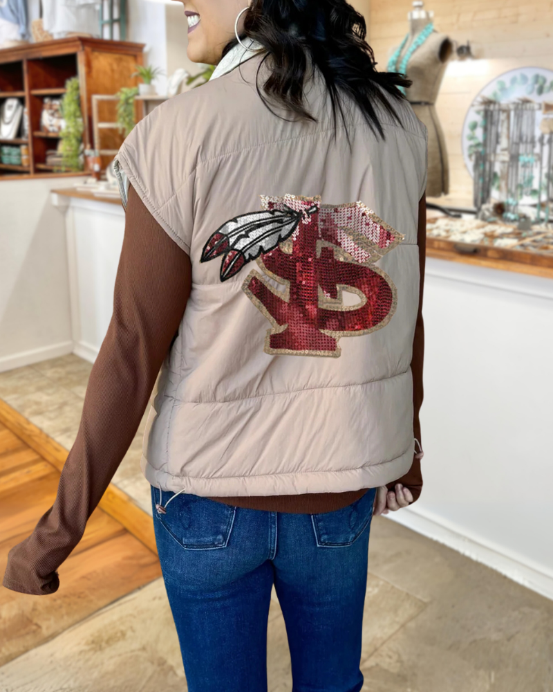Florida Seminoles Sequined Zip-Up Vest