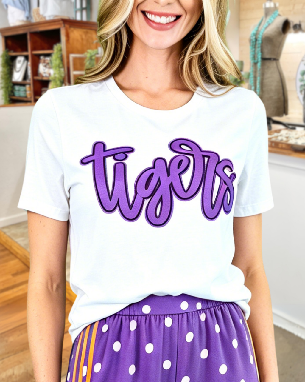 Tigers Print Crewneck T-Shirt