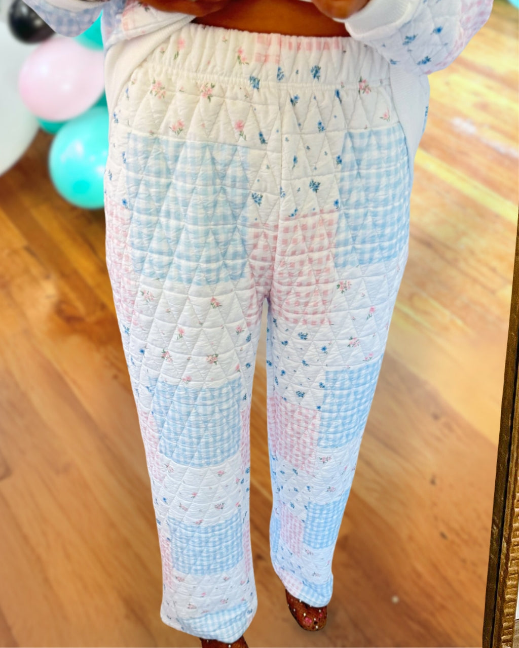 Comfortable Quilted Patchwork Pullover Set
