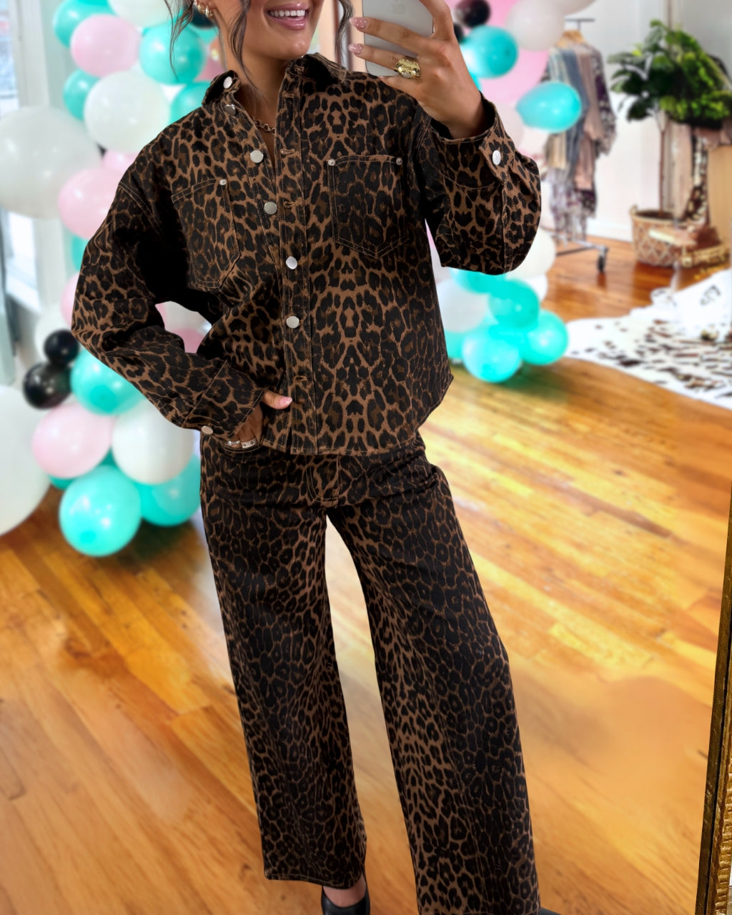 Retro Leopard Print Shirt Jacket