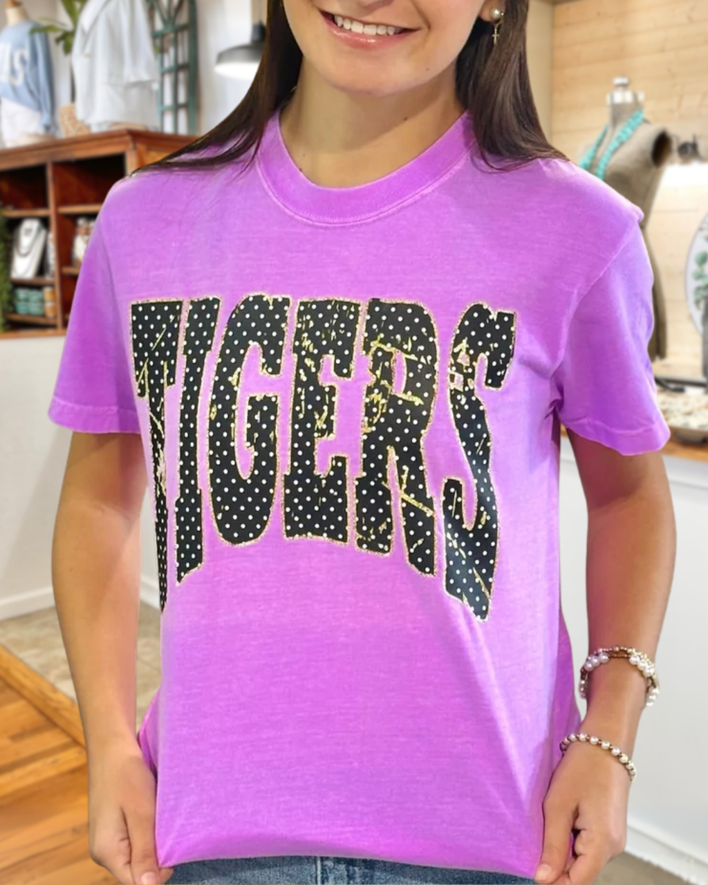TIGERS Polka-Dot Print T-Shirt
