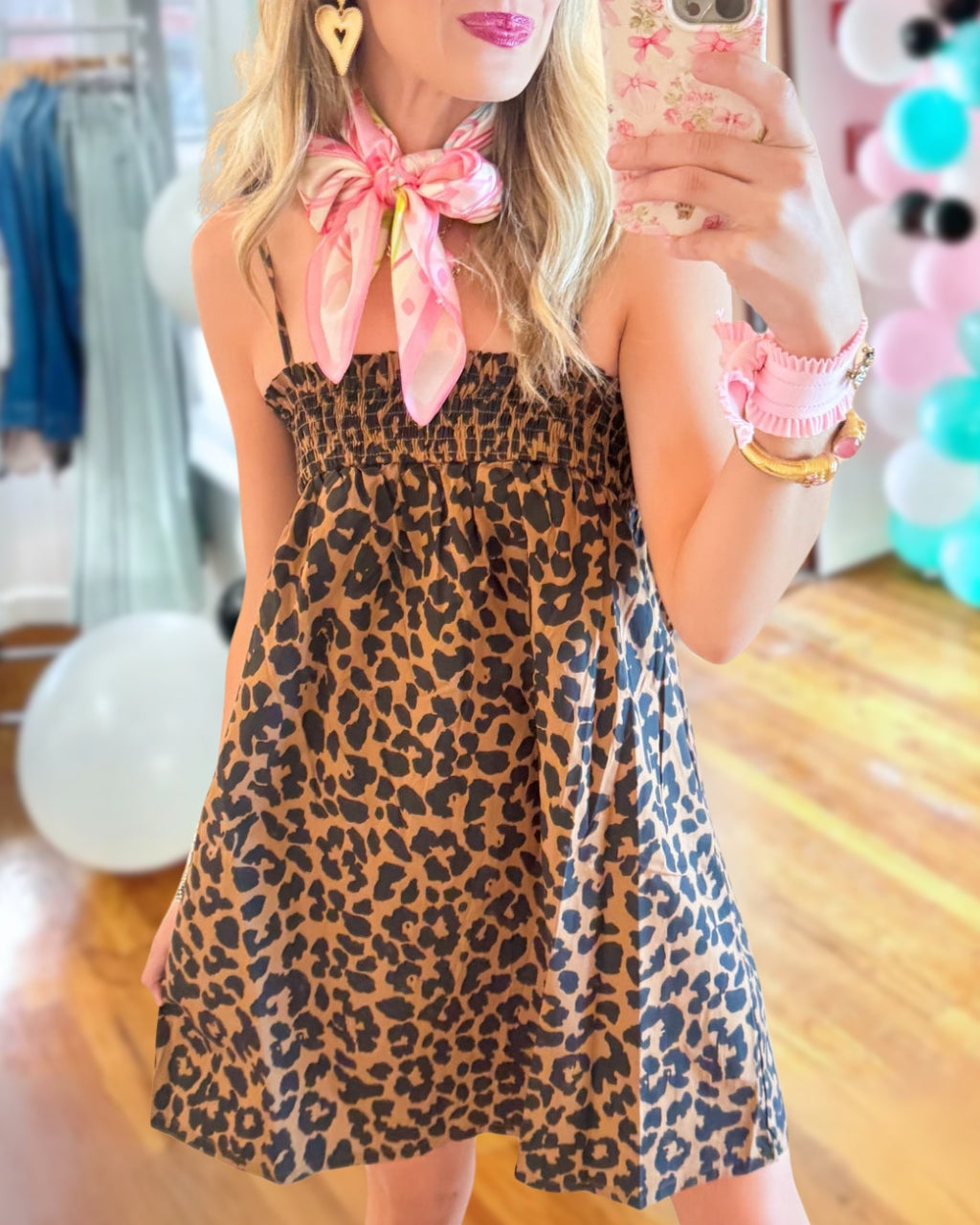 Leopard Pleated Slip Dress