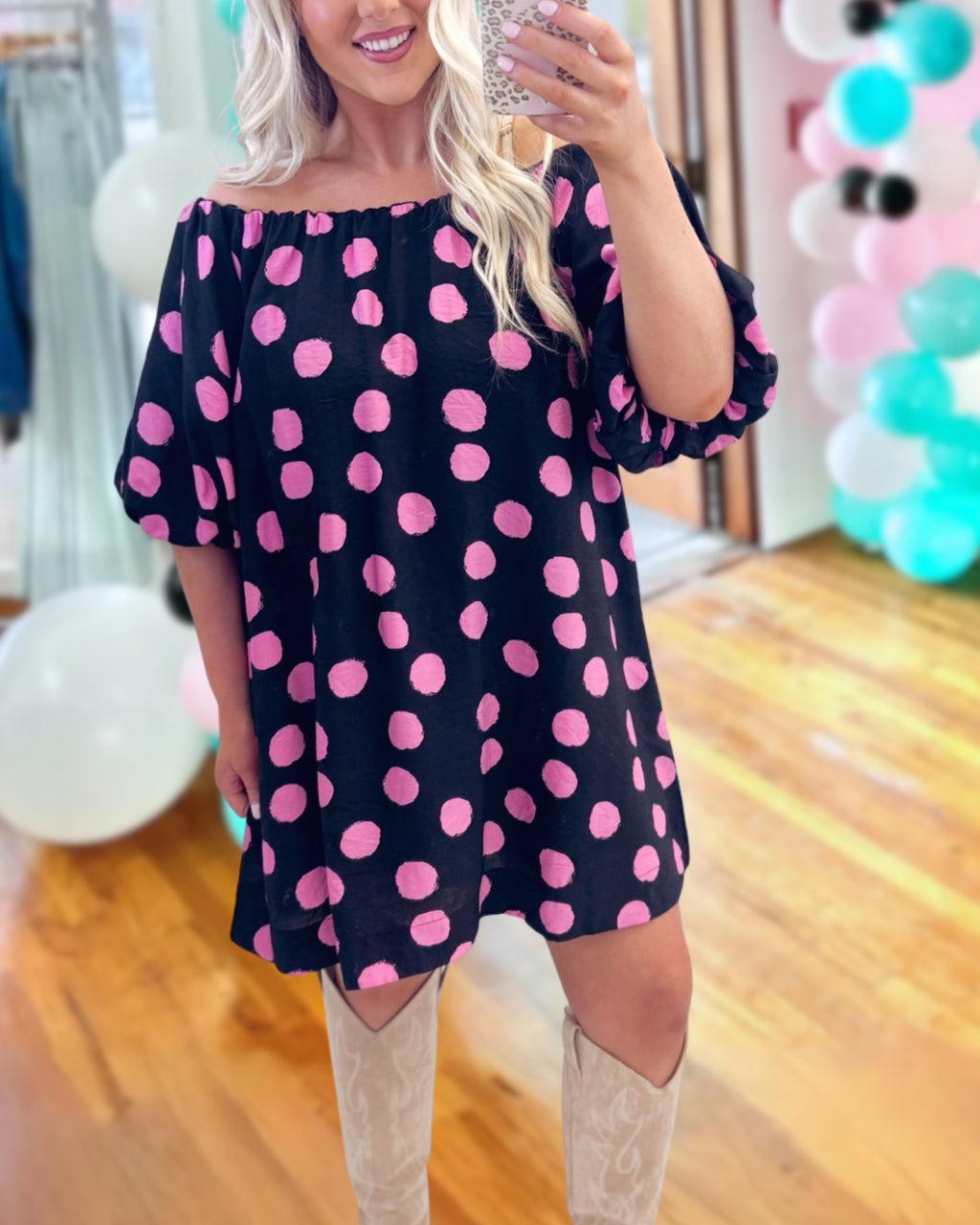 Extra Charm Polka Dot Dress