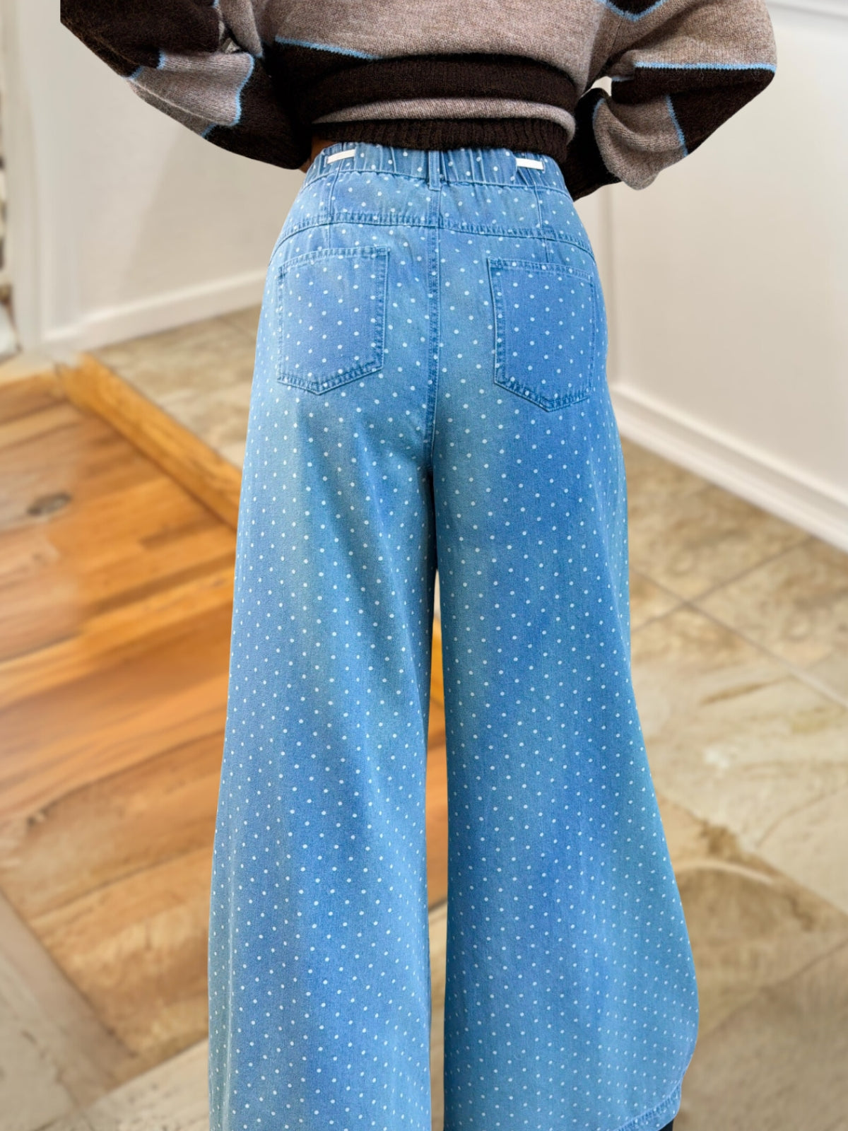 Cute Polka Dot Wide-Leg Pants