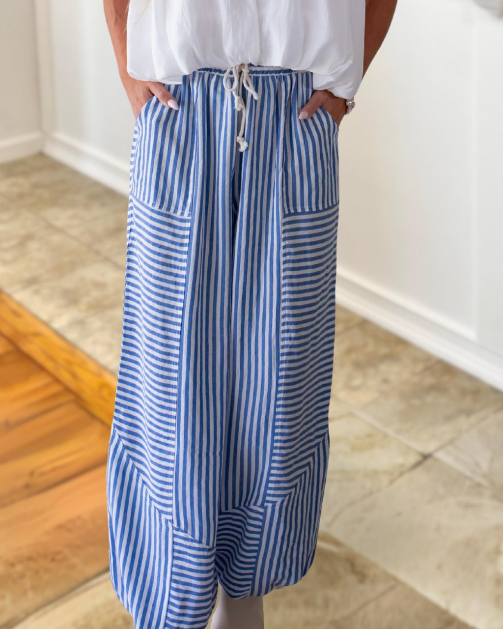 Personality Stripe Patchwork Joggers