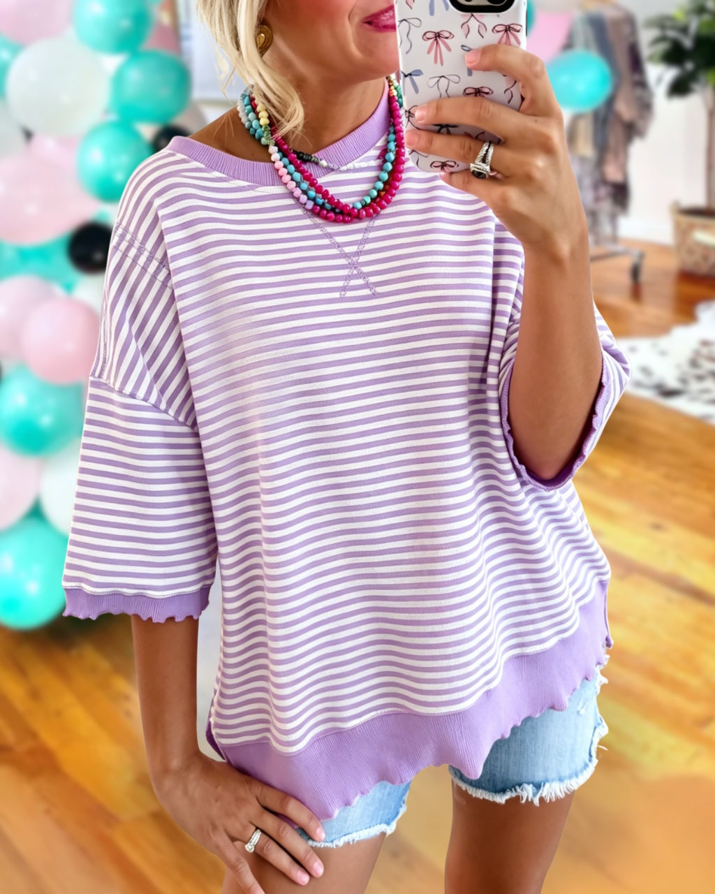 Cozy Striped Oversized Top
