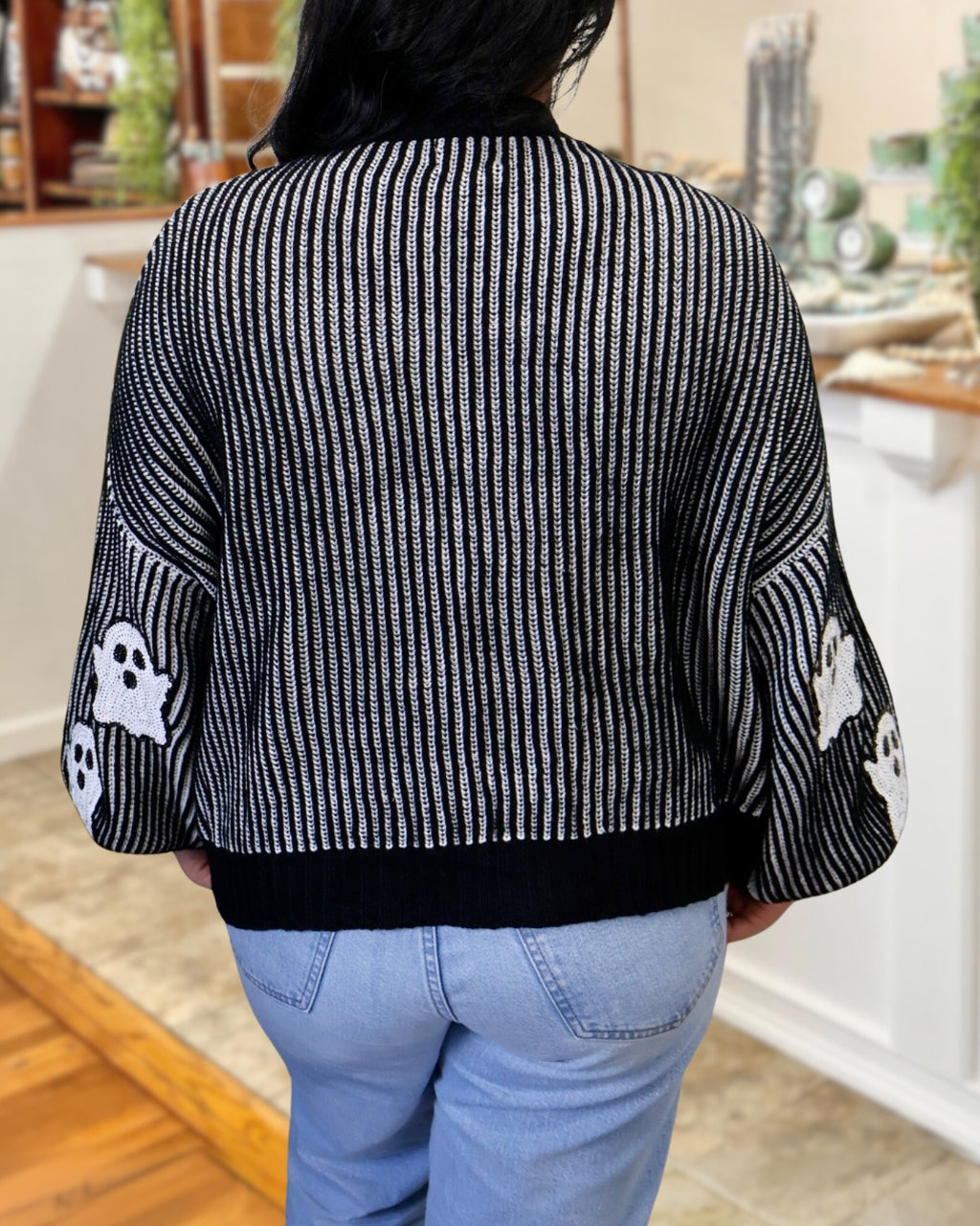 Ghost Sequin Striped Cardigan