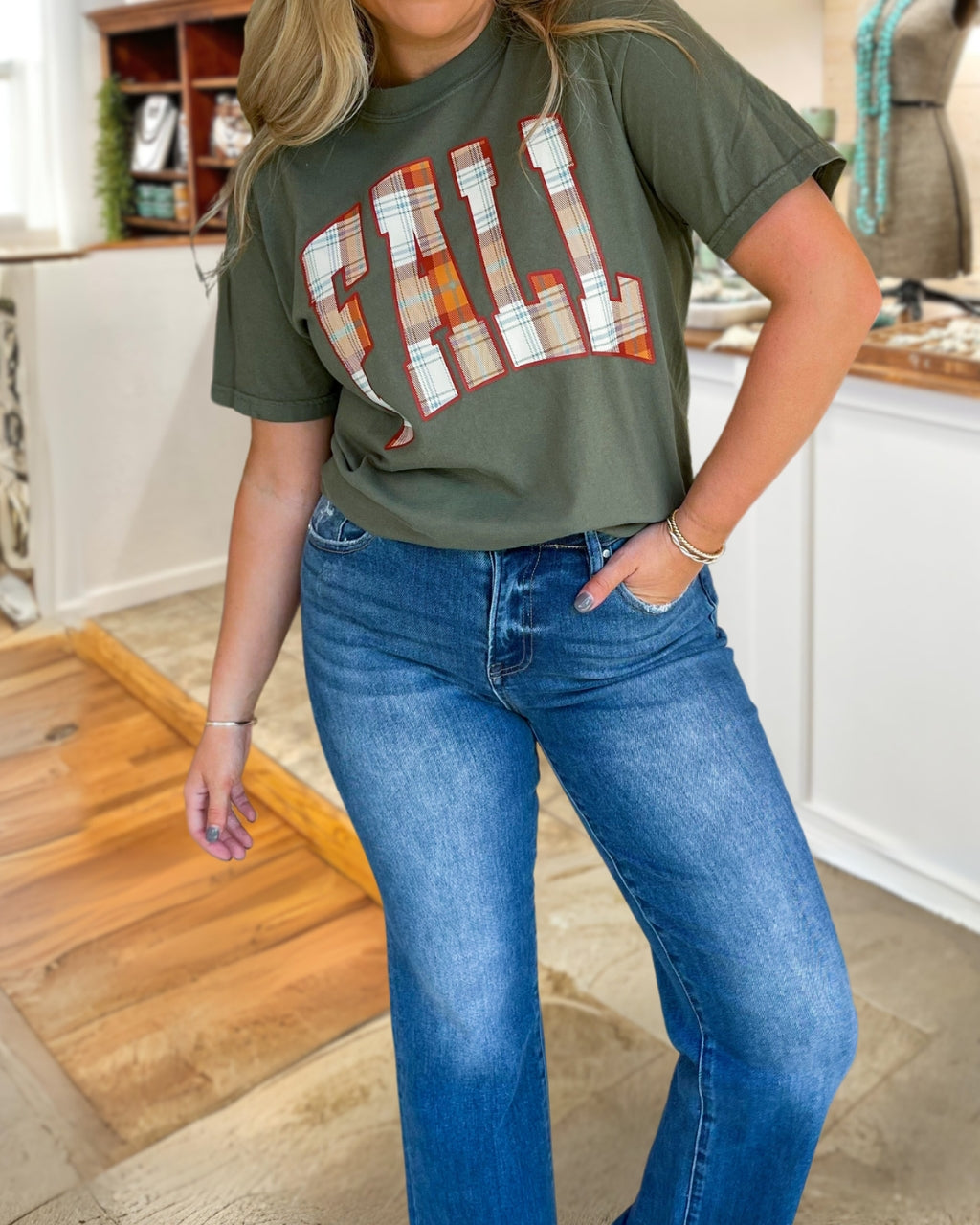 Fall Plaid Pattern T-shirt