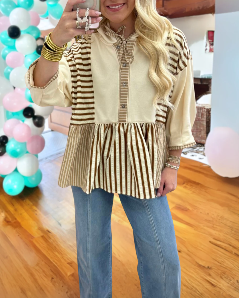 Stylish Casual Striped Hoodie