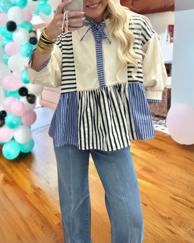 Stylish Casual Striped Hoodie